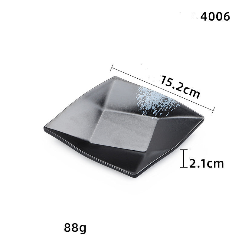 Black side dish melamine tableware