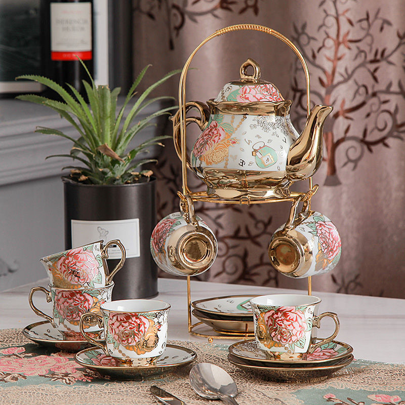 Tea Set Afternoon Tea Coffee Dessert Tableware 15 Pieces